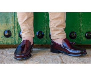 HOMBRE MOCASIN P/S BORLAS BURDEOS