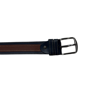 ACCESORIO CINTURON PIEL AZUL/CUERO