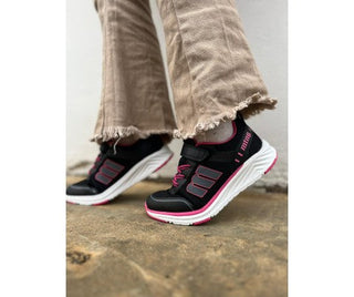 NIÑO DEPORTIVA MESH NEGRO/LYCRA FUCSIA