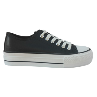 MUJER DEPORTIVA MANICA PLATAFORMA NEGRO POLIPIEL