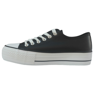 MUJER DEPORTIVA MANICA PLATAFORMA NEGRO POLIPIEL