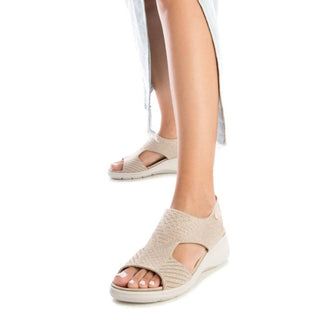 MUJER SANDALIA TEXTIL BEIGE