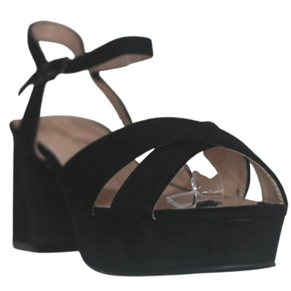 MUJER SANDALIA DESTELLO NEGRO MICROFIBRA