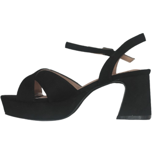 MUJER SANDALIA DESTELLO NEGRO MICROFIBRA