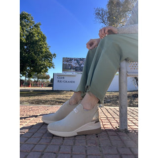 MUJER DEPORTIVA ZAPATO TEXTIL BEIGE 143718