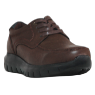 HOMBRE COMODO ZAPATO PIEL MARRON