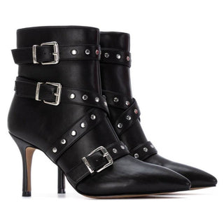 MUJER BOTIN TACON ALTO FINO CERDE¥A NEGRO