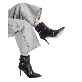 MUJER BOTIN TACON ALTO FINO CERDE¥A NEGRO