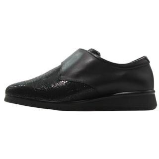 MUJER COMODO BLUCHER CORREA CON LYCRA NEGRO