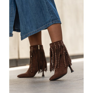 MUJER SXTM BOTIN TACON GLAM MARRON