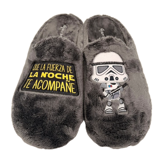HOMBRE ZAPATILLAS DE ESTAR POR CASA MONTLIS (B. FRASE / ROBOT) GRIS OSC.