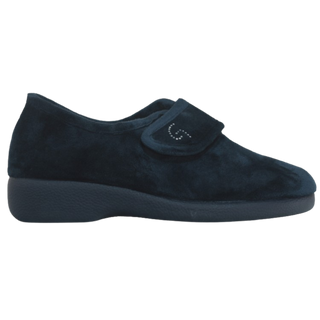 MUJER ZAPATILLAS DE ESTAR POR CASA SUATEX (BOTIN-VELCRO) MARINO