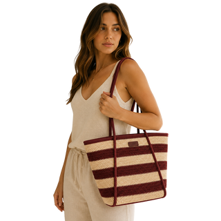 ACCESORIO BOLSOS DIARIO   RAPUR RAYAS ROJO GRANDE