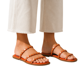 MUJER SANDALIA PLANA NOA NARANJA