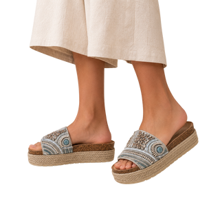 MUJER SANDALIA PLATAFORMA DAFNE PLATA