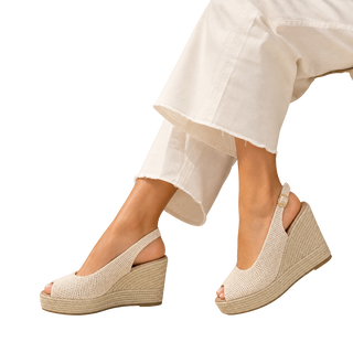 MUJER CUÑA DE ESPARTO GRETA BEIGE
