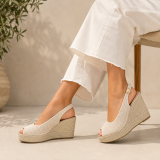 MUJER CUÑA DE ESPARTO GRETA BEIGE