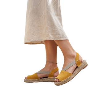 MUJER ESPARTO PLANA AMALFI PUNTERA AMARILLO