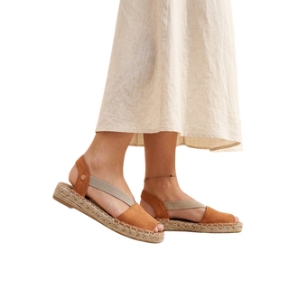 MUJER ESPARTO PLANA AMALFI PUNTERA NARANJA