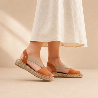 MUJER ESPARTO PLANA AMALFI PUNTERA NARANJA