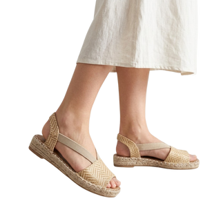 MUJER ESPARTO PLANA AMALFI PUNTERA APRICOT