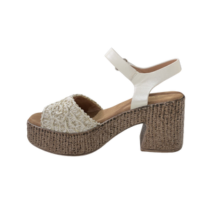 MUJER SANDALIA RAFIA BLANCO