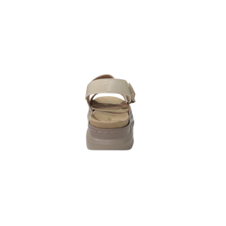 MUJER SANDALIA BEIGE ELASTICO TROQUELADO