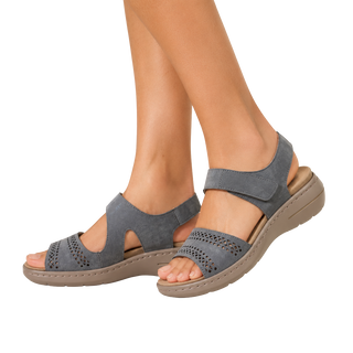 MUJER SANDALIA CUÑA PICADA JEANS