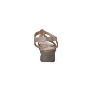 MUJER SANDALIA CUÑA CIRCULO ORO
