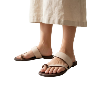MUJER SANDALIA PLANA LUKY BEIGE