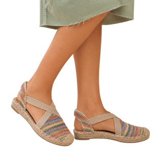MUJER  ESPARTO PLANA AMALFI MULTI