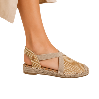 MUJER ESPARTO PLANA AMALFI APRICOT
