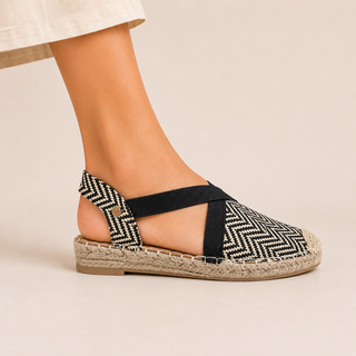 MUJER ESPARTO PLANA AMALFI NEGRO