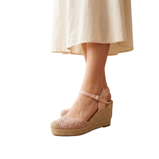 MUJER  ESPARTO CUÑA COLI ROSA