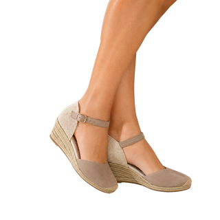 MUJER  ESPARTO CUÑA  NACAR BEIGE