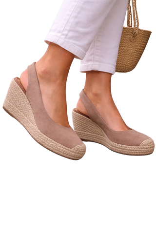 MUJER CUÑA DE ESPARTO MARIL BEIGE