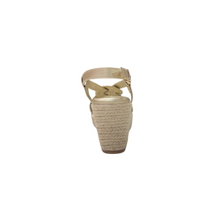 MUJER SANDALIA CUÑA AMAPOLA - TEX. ORO