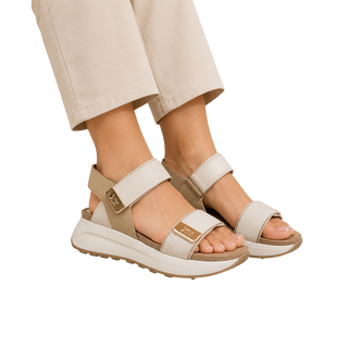 MUJER SANDALIA AURA  BEIGE