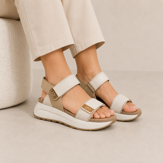 MUJER SANDALIA AURA  BEIGE