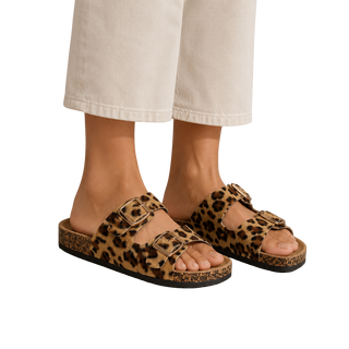 MUJER SANDALIA DESTALONADA BRISIA LEOPARDO