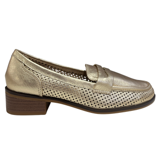 MUJER SALON MOCASIN PALMA ORO
