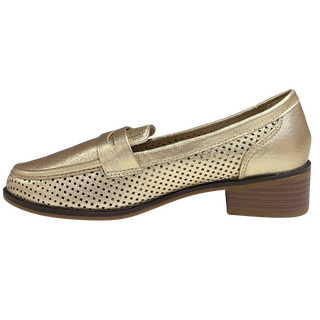 MUJER SALON MOCASIN PALMA ORO