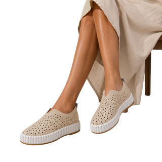 MUJER ZAPATO COMODO PLATAFORMA BEIGE ISA