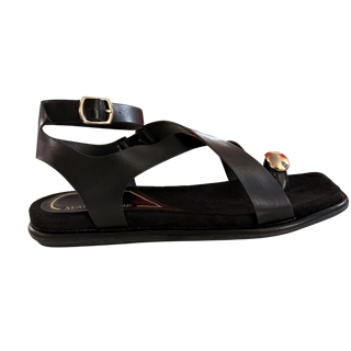 MUJER SPL SANDALIA PLANA COTTON NEGRO