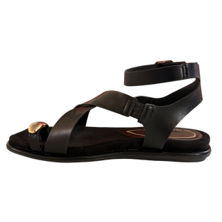 MUJER SPL SANDALIA PLANA COTTON NEGRO