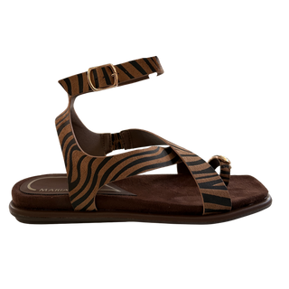 MUJER SPL SANDALIA PLANA ZEBRE MARRON