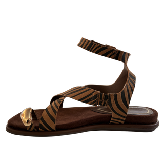 MUJER SPL SANDALIA PLANA ZEBRE MARRON
