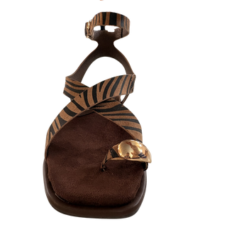 MUJER SPL SANDALIA PLANA ZEBRE MARRON