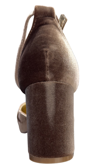 MUJER SANDALIA FIESTA TACON TAUPE