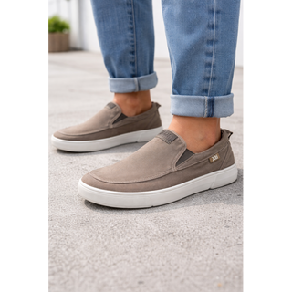 HOMBRE CASUAL ZAPATO CRO TEXTIL TAUPE
